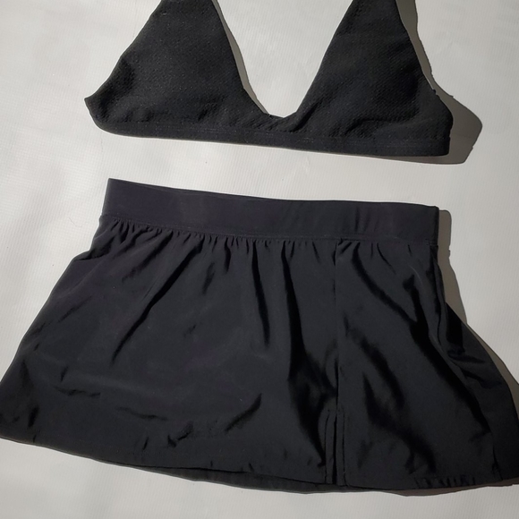 🔖Aqua Green Black Skirt Swimwear Bottoms - Picture 2 of 8